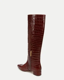 Cecile Croc Knee High Boots in Brown><noscript><img width=