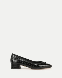 Cecile Croc-Embossed Ballet Pump in>Veronica Beard Best