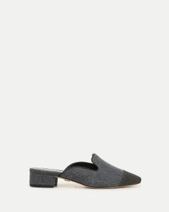 Cecile Denim Cap-Toe Mules>Veronica Beard Outlet
