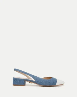 Cecile Denim Cap-Toe Slingback in>Veronica Beard Online