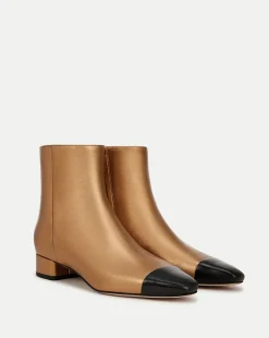 Cecile Leather Cap-Toe Bootie in>Veronica Beard New