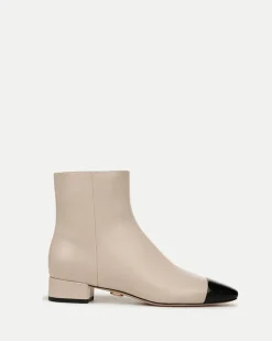 Cecile Leather Cap-Toe Bootie in>Veronica Beard Online