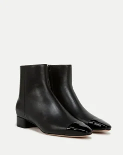 Cecile Leather Cap-Toe Bootie in>Veronica Beard Best
