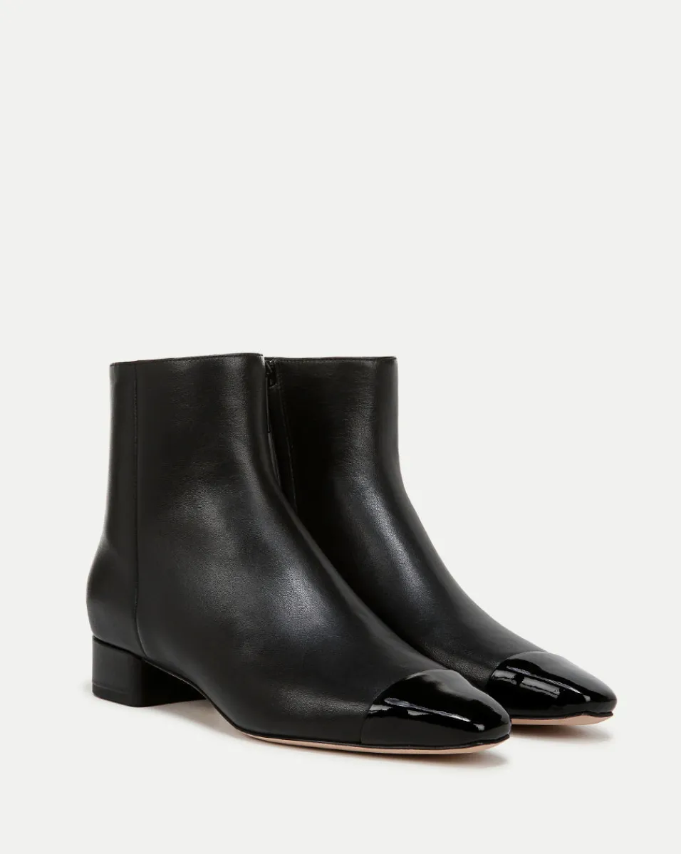 Cecile Leather Cap-Toe Bootie in>Veronica Beard Best