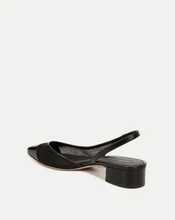 Cecile Mesh Cap-Toe Slingback in Black><noscript><img width=