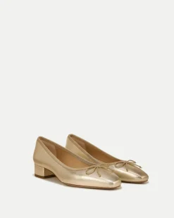 Cecile Metallic Leather Ballet Pumps>Veronica Beard Best
