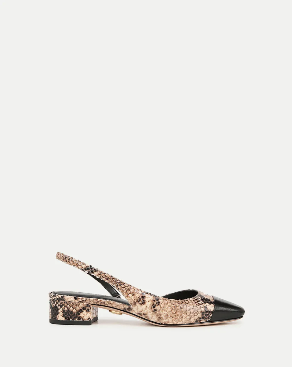 Cecile Snakeskin-Embossed Slingback in>Veronica Beard Discount