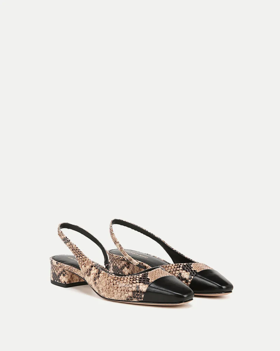 Cecile Snakeskin-Embossed Slingback in>Veronica Beard Discount