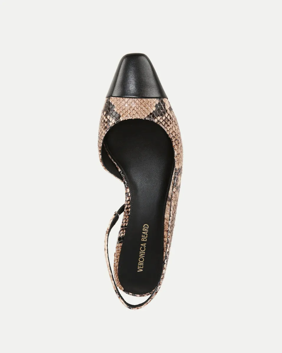 Cecile Snakeskin-Embossed Slingback in>Veronica Beard Discount