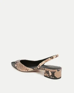 Cecile Snakeskin-Embossed Slingback in><noscript><img width=