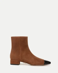 Cecile Suede Cap-Toe Bootie in>Veronica Beard Clearance