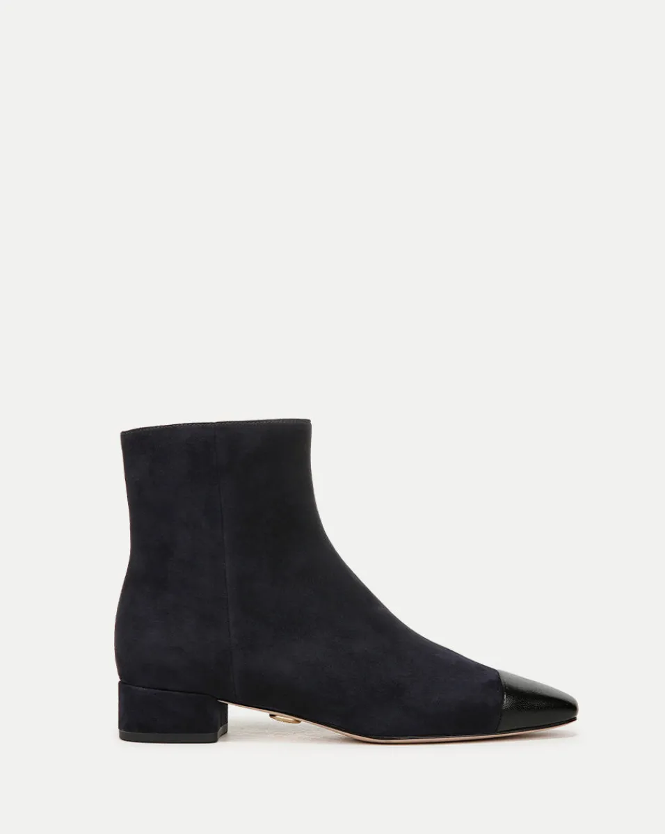 Cecile Suede Cap-Toe Bootie in>Veronica Beard Discount