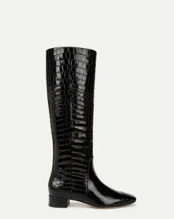 Cecile Wide Calf Croc Tall Boot in>Veronica Beard Discount