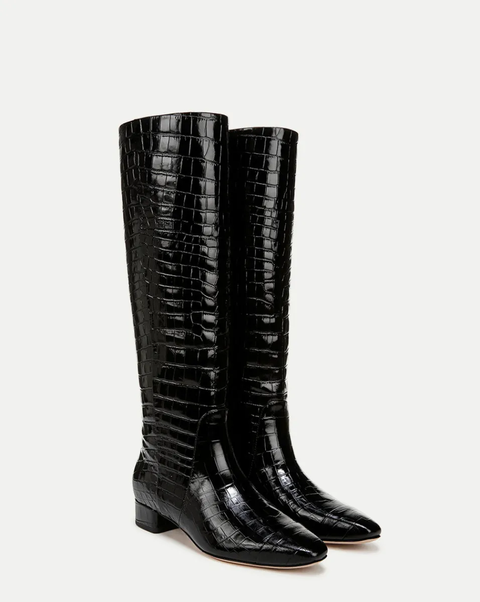 Cecile Wide Calf Croc Tall Boot in>Veronica Beard Discount