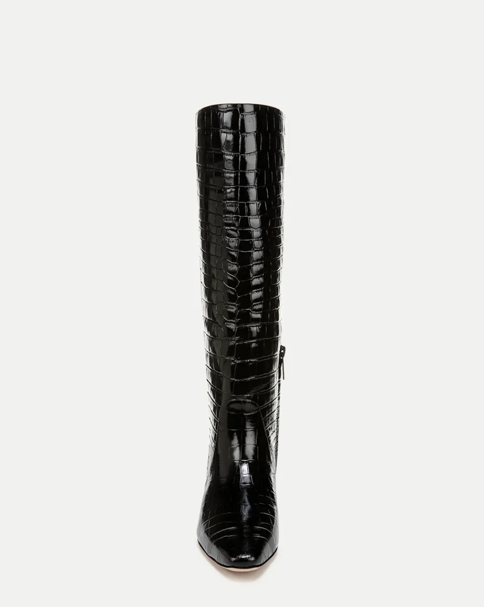 Cecile Wide Calf Croc Tall Boot in>Veronica Beard Discount