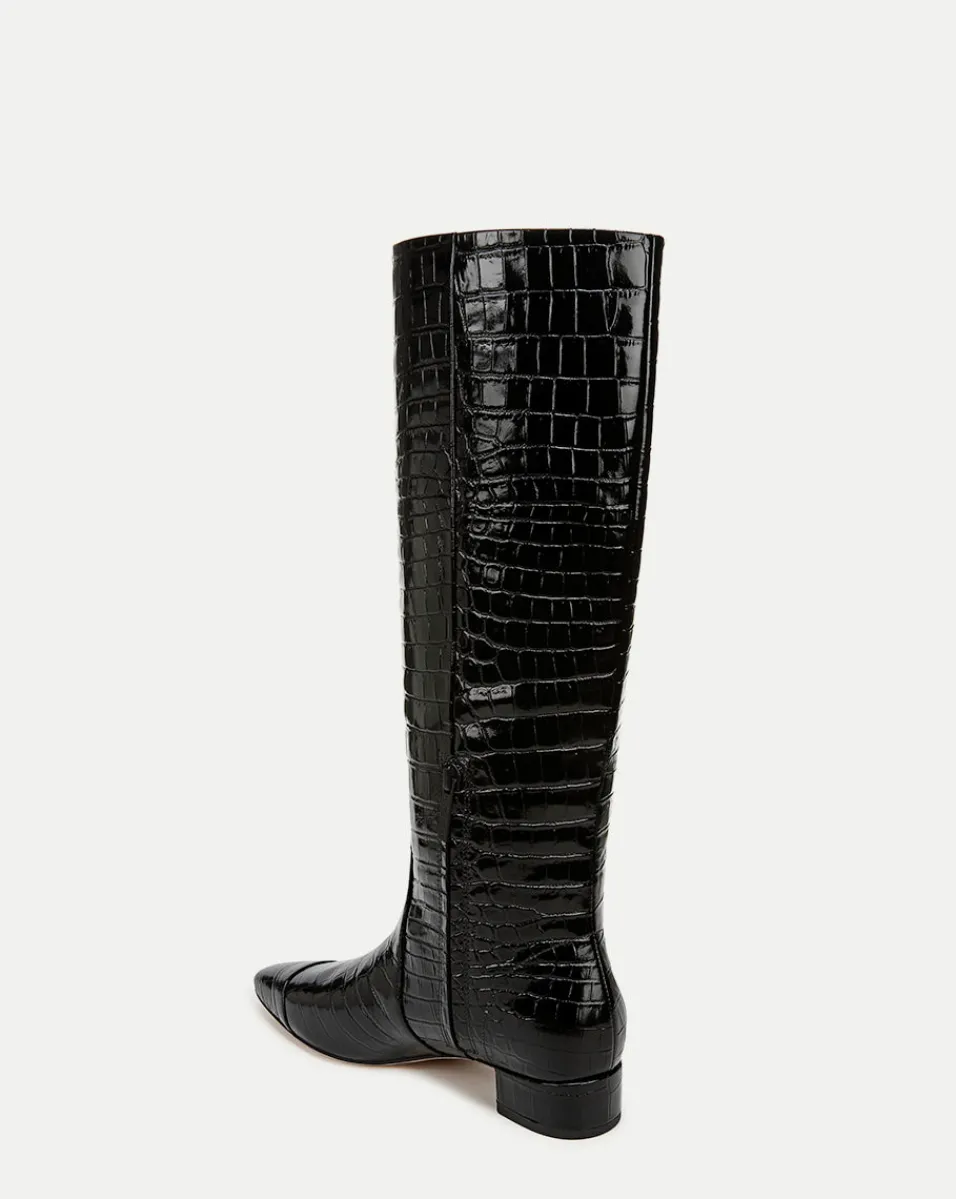Cecile Wide Calf Croc Tall Boot in>Veronica Beard Discount