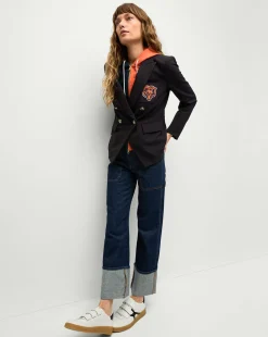 Chicago Bears Dickey Jacket in Navy/Gold>Veronica Beard Sale