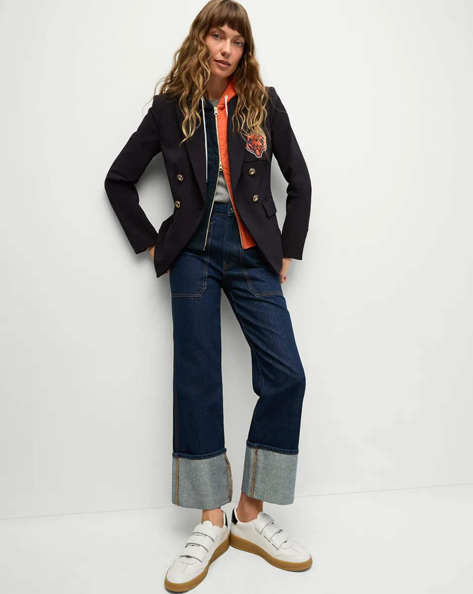 Chicago Bears Dickey Jacket in Navy/Gold>Veronica Beard Sale