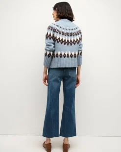 Christina Fairisle Cardigan in Smoke Blue Multi><noscript><img width=