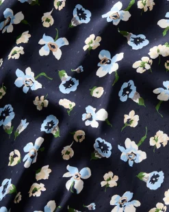 Clover Stretch-Silk Floral Skirt in Navy Multi><noscript><img width=