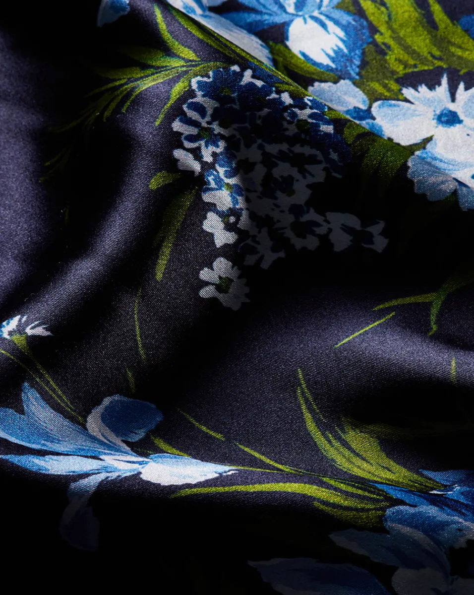 Clover Stretch-Silk Skirt in Navy Multi>Veronica Beard Hot