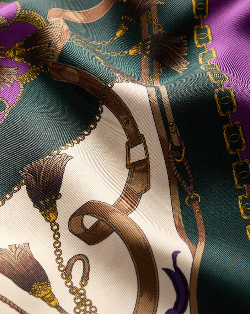 Clover Stretch-Silk Skirt in Pine Multi>Veronica Beard Best