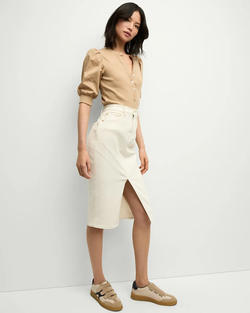 Coralee Puff-Sleeve Tee in>Veronica Beard Outlet