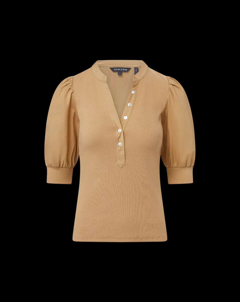 Coralee Puff-Sleeve Tee in>Veronica Beard Outlet