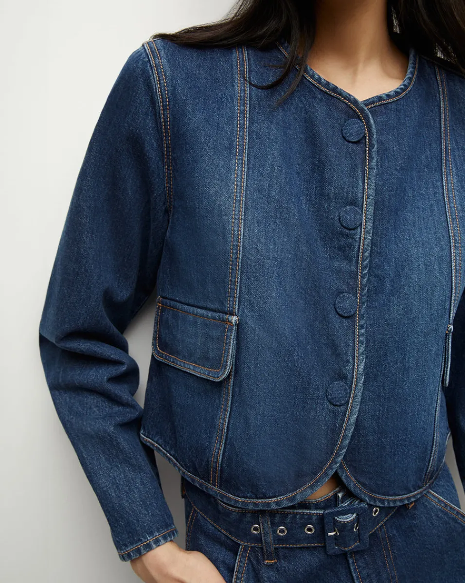 Cordell Denim Jacket in Dusted Oxford>Veronica Beard Discount
