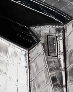 Crest Lock Croc-Embossed Top Handle Bag in><noscript><img width=