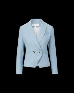 Cropped Rickie Dickey Jacket in Heather Smoke Blue><noscript><img width=