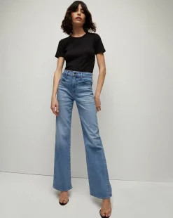 Crosbie Patch-Pocket Slim Wide-Leg Jeans in>Veronica Beard Outlet