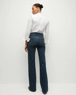 Crosbie Rhinestone Wide-Leg Jean in Indigo Rinse><noscript><img width=