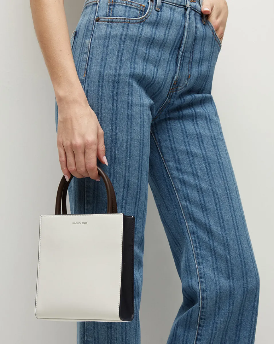 Crosbie Striped Loafer Length Wide-Leg Jean in Sapphire Stripe>Veronica Beard Discount