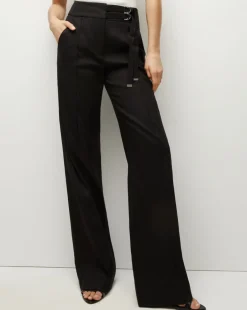Cruz Stretch-Linen Pants in>Veronica Beard Discount