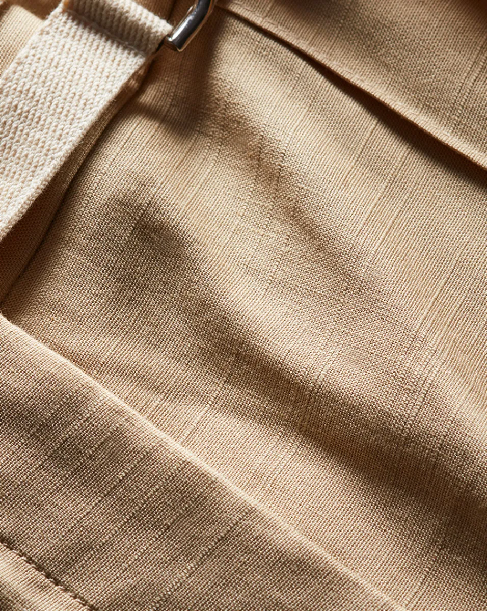 Cruz Stretch-Linen Pants in Stone Khaki>Veronica Beard Hot