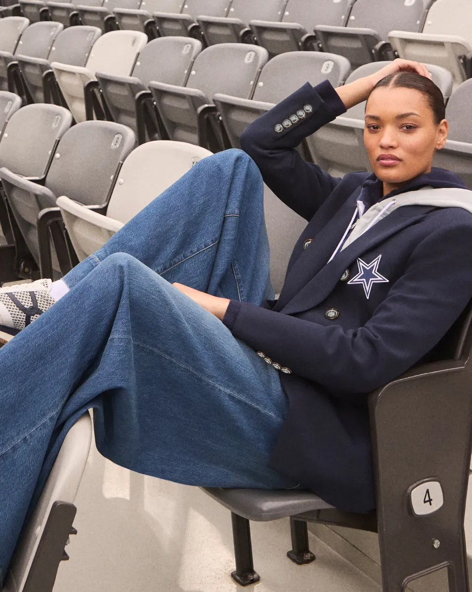 Dallas Cowboys Dickey Jacket in Navy/Silver>Veronica Beard Clearance