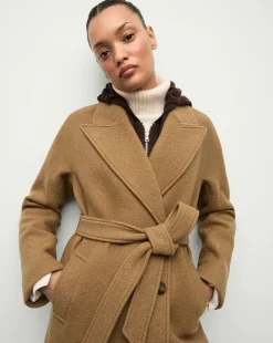 Della Wool Dickey Coat in Dark Camel>Veronica Beard Sale