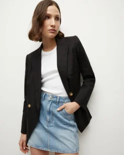 Didion Stretch-Linen Jacket in>Veronica Beard New