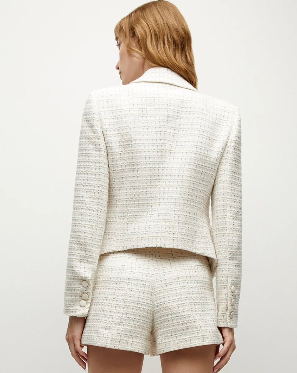 Diego Tweed Dickey Jacket in Ivory Multi>Veronica Beard Outlet