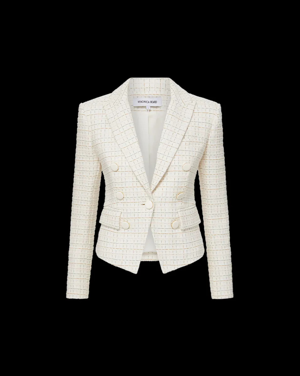 Diego Tweed Dickey Jacket in Ivory Multi>Veronica Beard Outlet