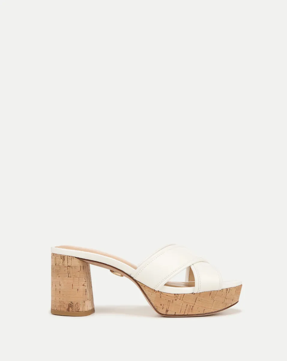 Dory White Cork Block-Heel Sandal>Veronica Beard Sale