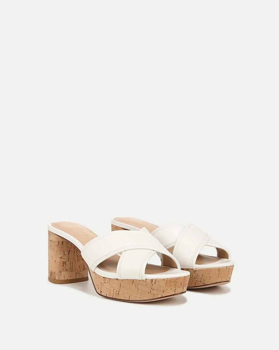 Dory White Cork Block-Heel Sandal>Veronica Beard Sale