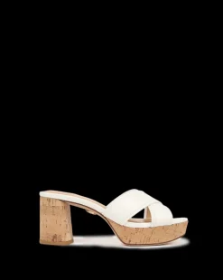 Dory White Cork Block-Heel Sandal><noscript><img width=