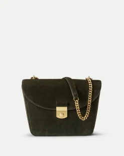 Double Link Suede Flap Bag in>Veronica Beard New