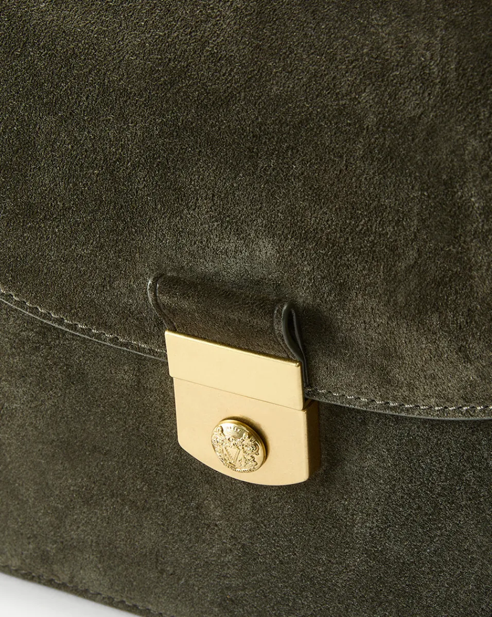 Double Link Suede Flap Bag in>Veronica Beard New