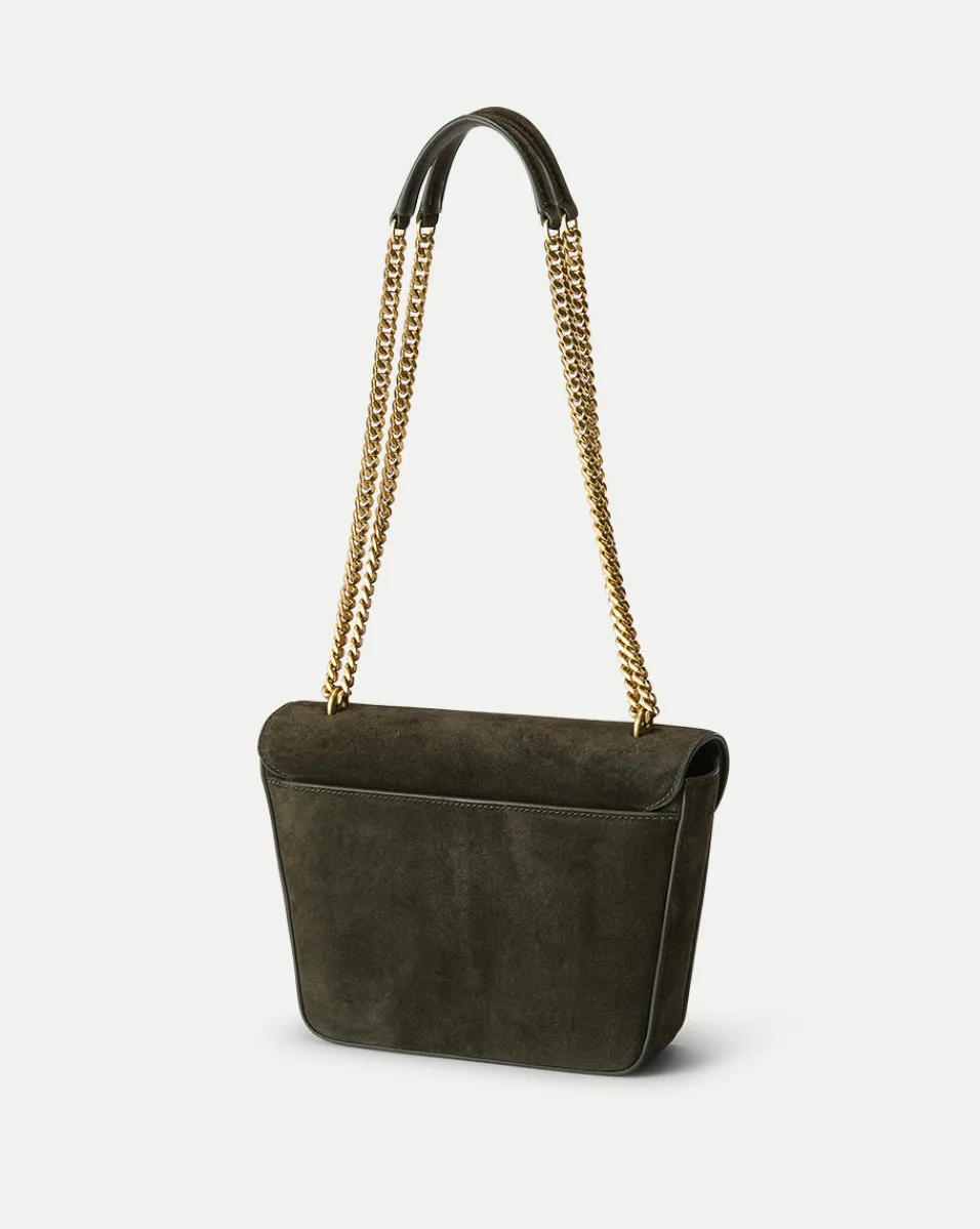 Double Link Suede Flap Bag in>Veronica Beard New