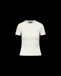 Draya Rhinestone Button Tee in><noscript><img width=