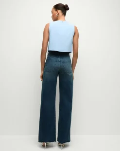Drexley Cropped Vest in Blue Sky><noscript><img width=