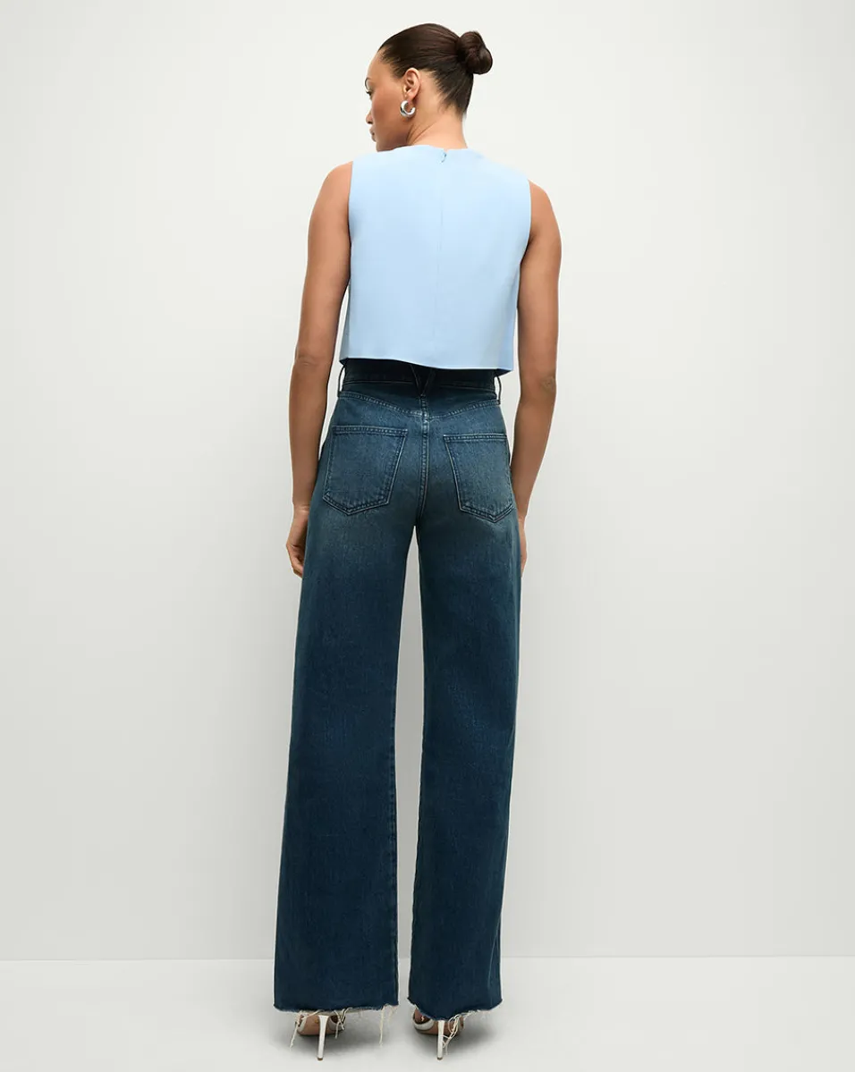 Drexley Cropped Vest in Blue Sky>Veronica Beard Sale